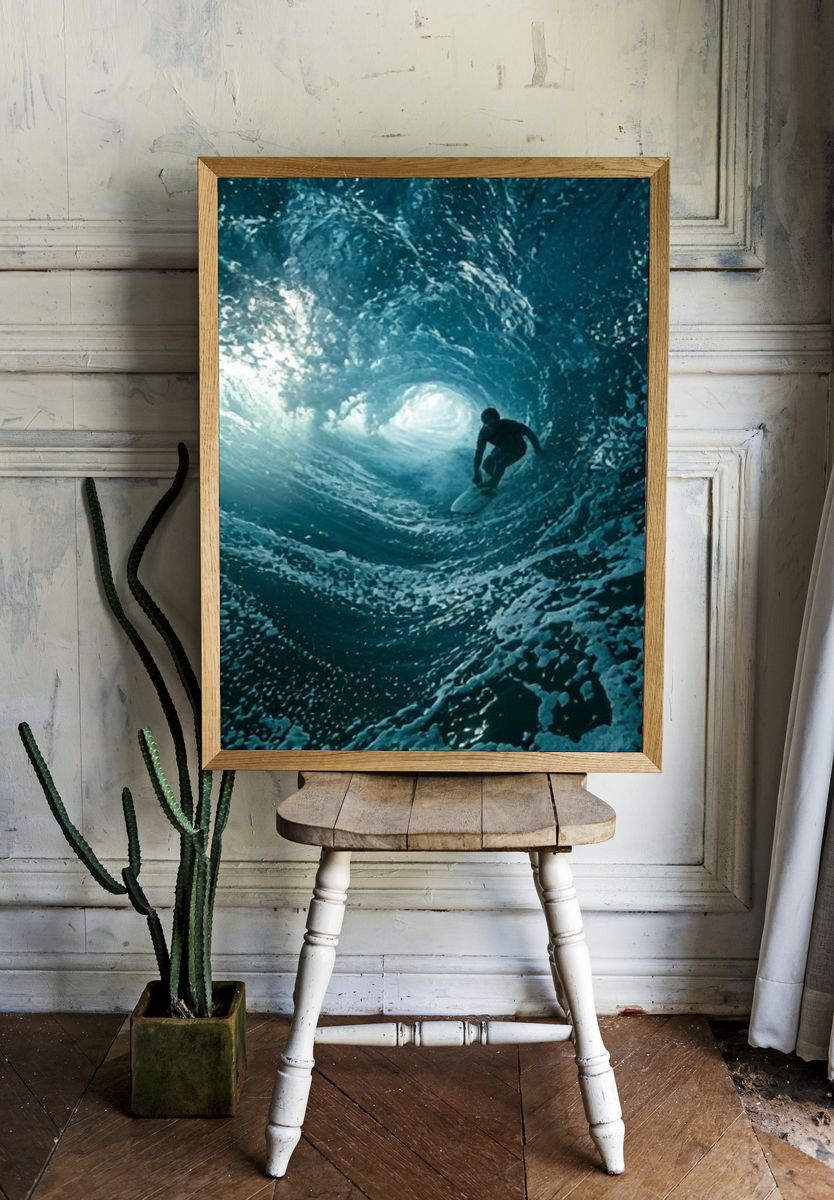 Surfing Inside the Wave Photography Poster. room preview