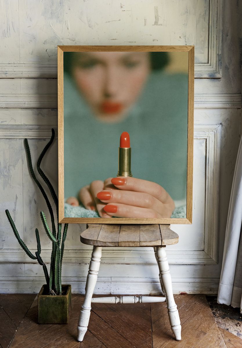 Red Lipstick Portrait Poster. — room view 1