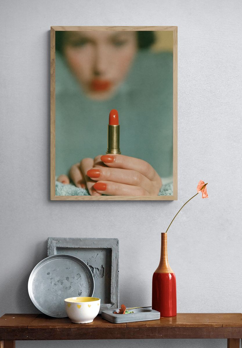 Red Lipstick Portrait Poster. — room view 3