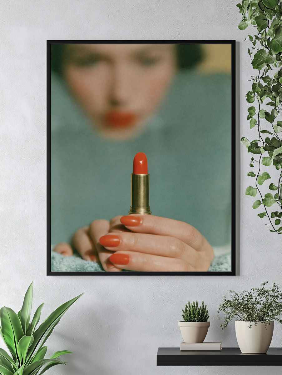 Red Lipstick Portrait Poster. — room view 4