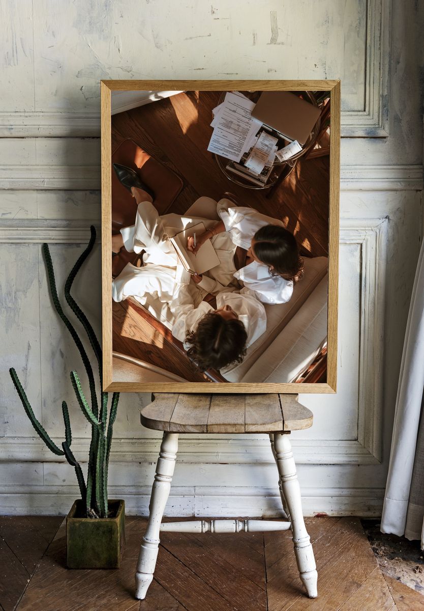 Editorial Workspace Overhead Photography Poster. — room view 1