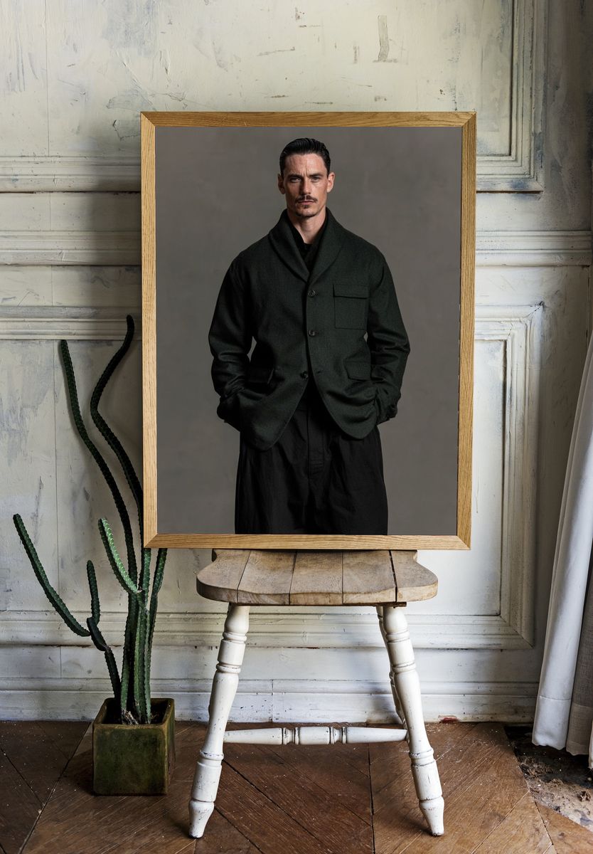 Mysterious Man Portrait Print. room preview