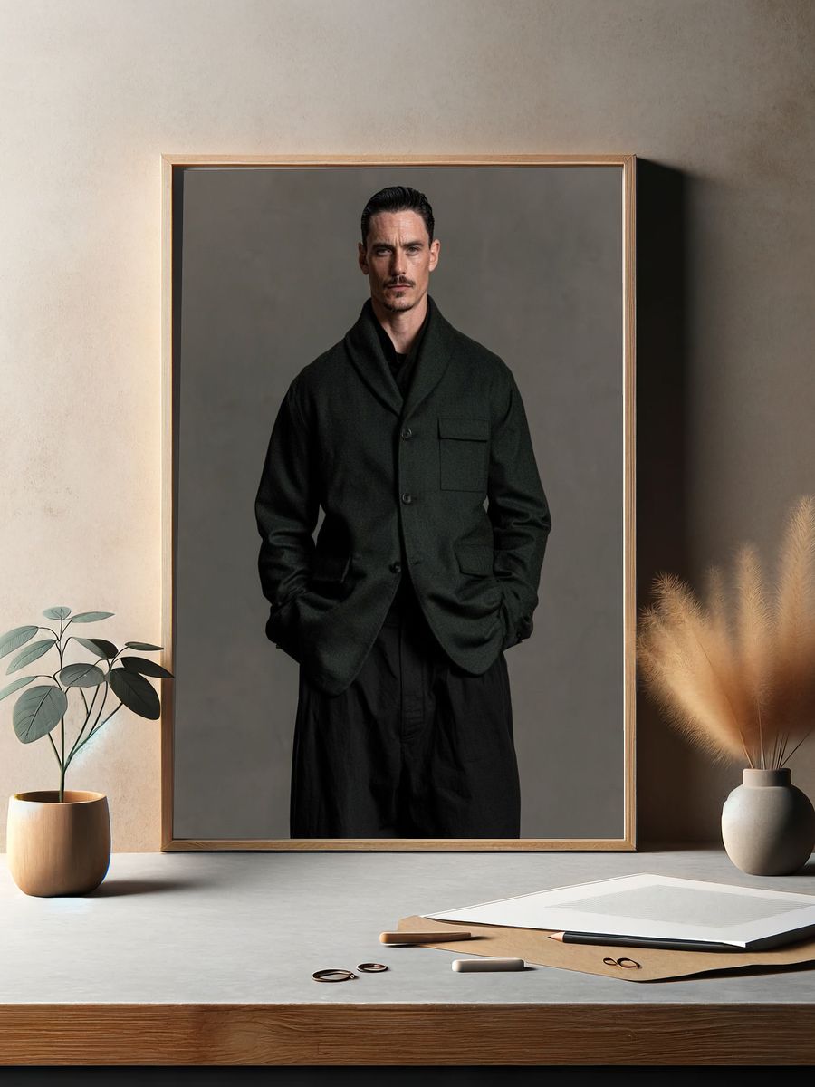 Mysterious Man Portrait Print. — room view 2