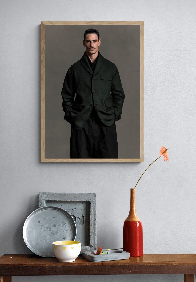 Mysterious Man Portrait Print. — room view 3