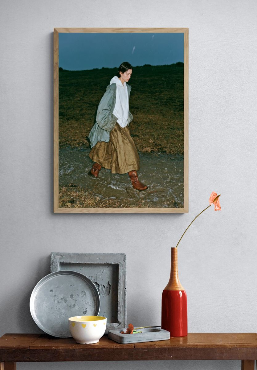 Rainy Field Fashion Photography Poster. — room view 3