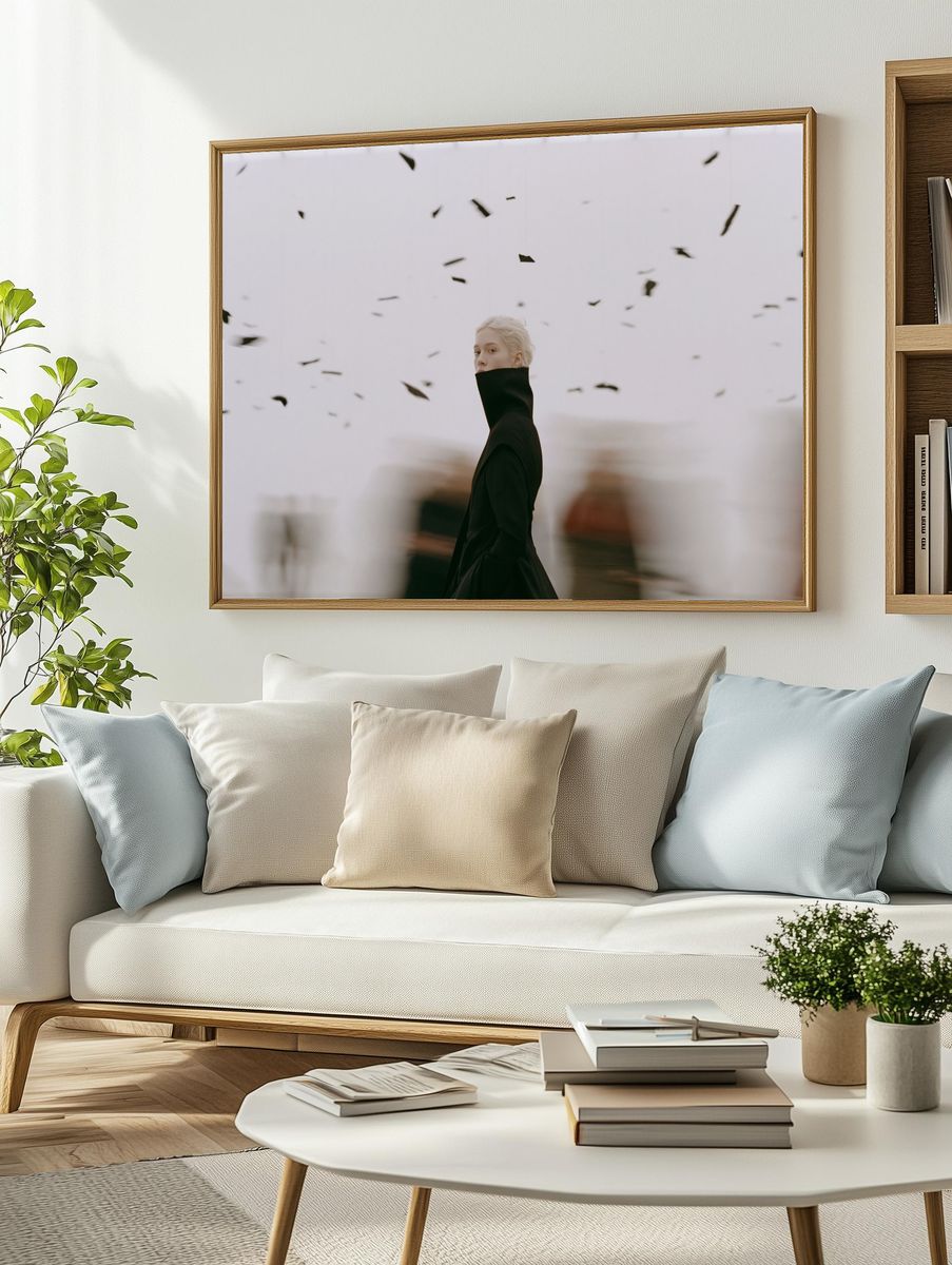Blonde Portrait in Motion Print. — room view 2