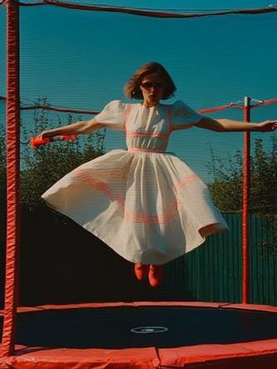 Trampoline Jump Portrait Poster. poster