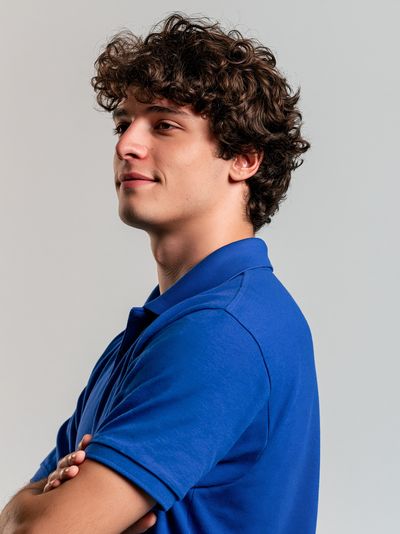 Curly-Haired Portrait Photography Poster.