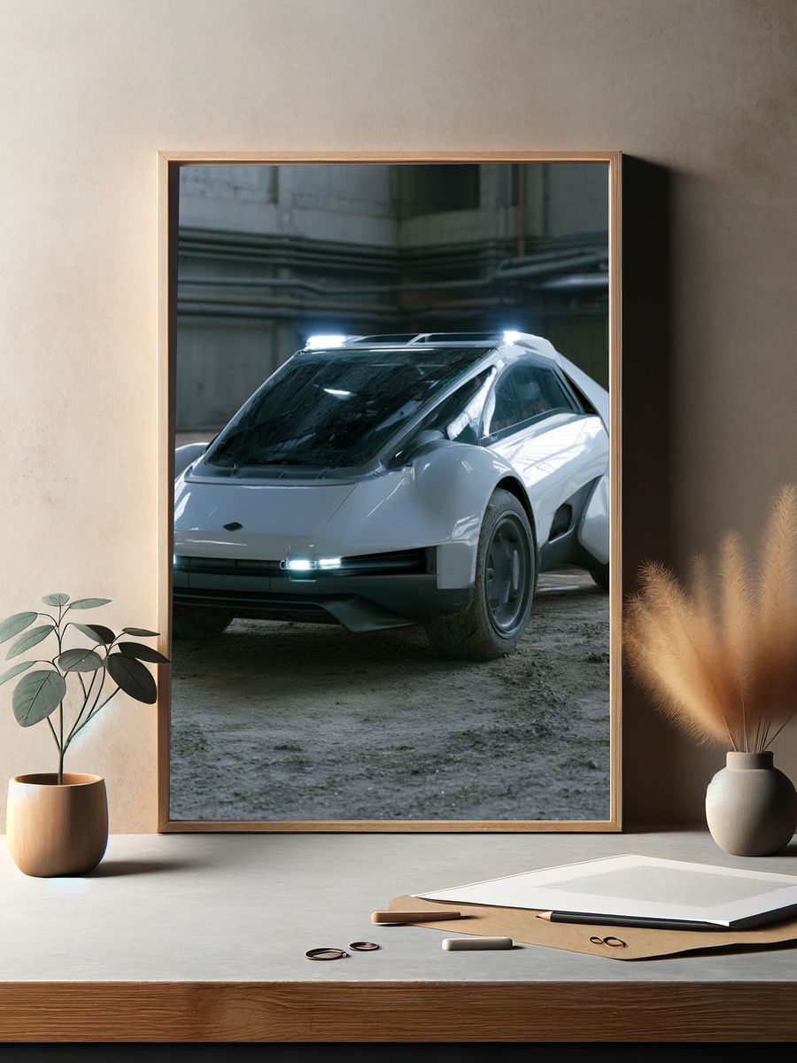 Futuristic Concept Car Photography Poster. — room view 2