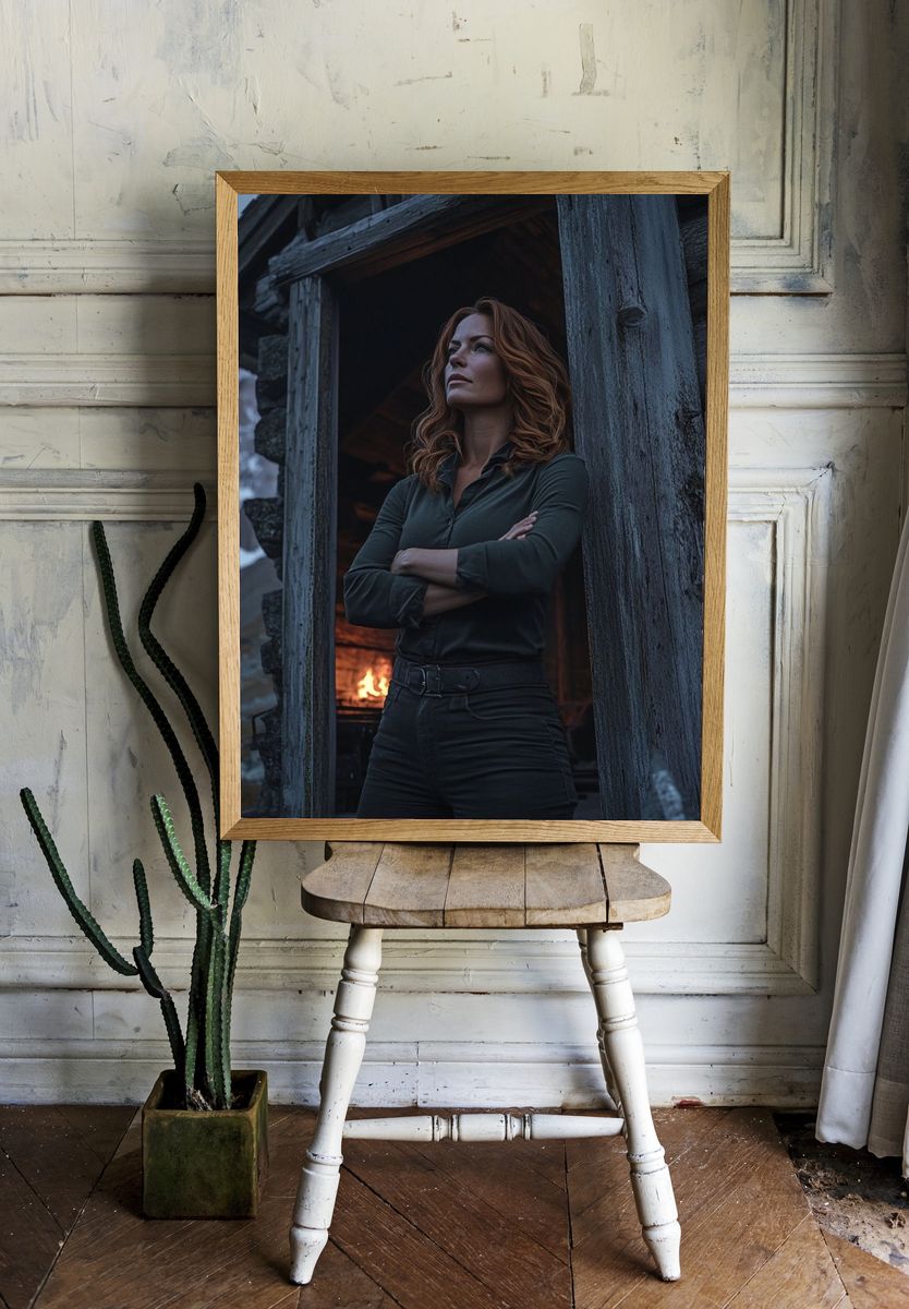 Mountain Cabin Portrait Poster. — room view 1