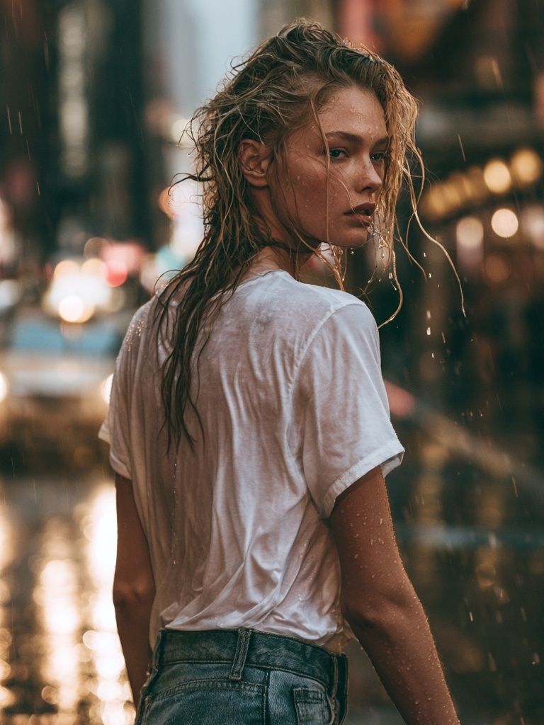 Rainy Street Portrait Poster. poster — photography art