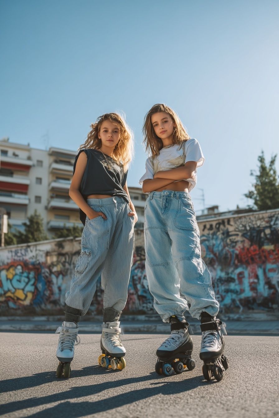 Urban Roller Skaters Photography Poster. poster detail