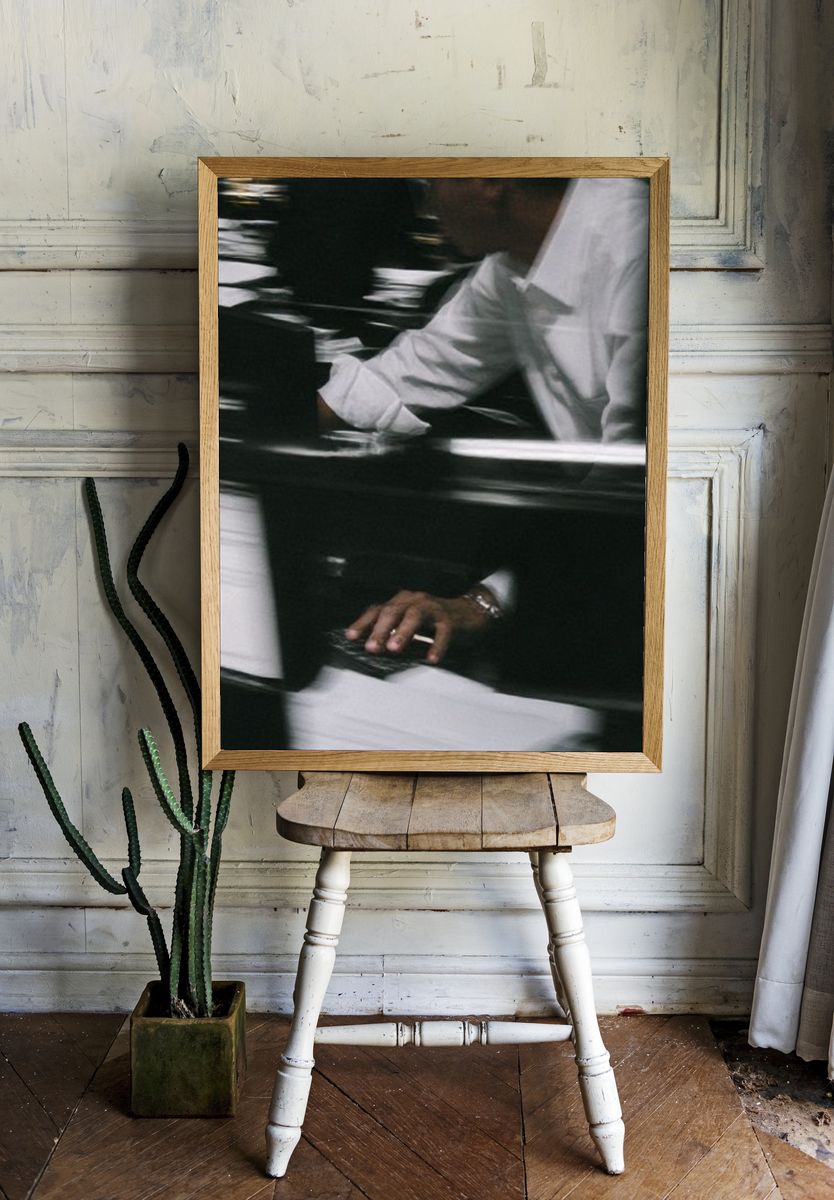 Blurred Subway Commute Photography Poster. room preview