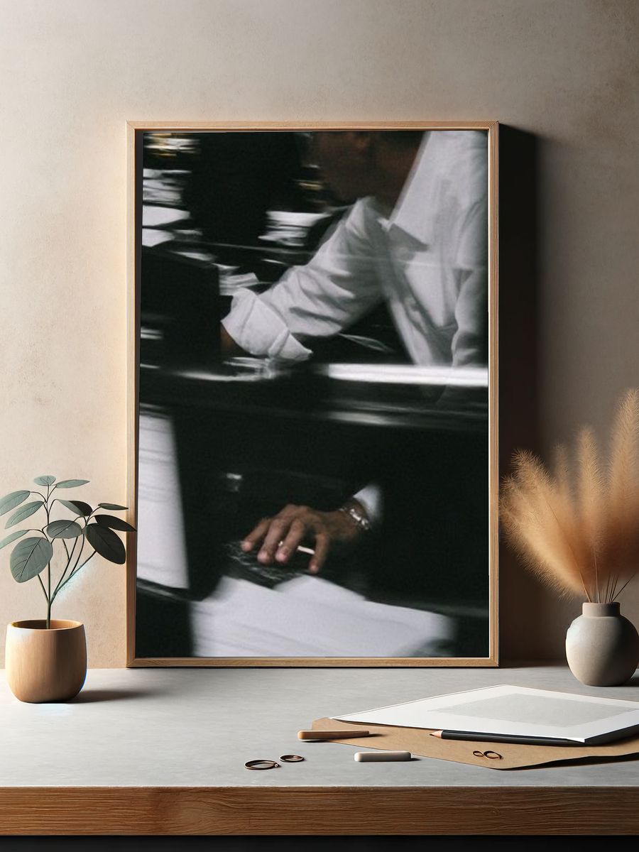 Blurred Subway Commute Photography Poster. — room view 2