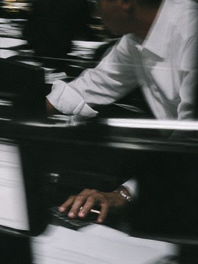 Blurred Subway Commute Photography Poster.