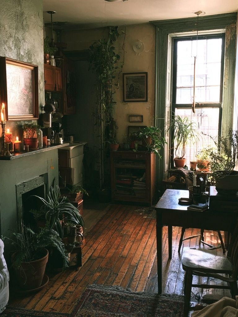 Cozy Green Interior Photography Poster. poster — photography art