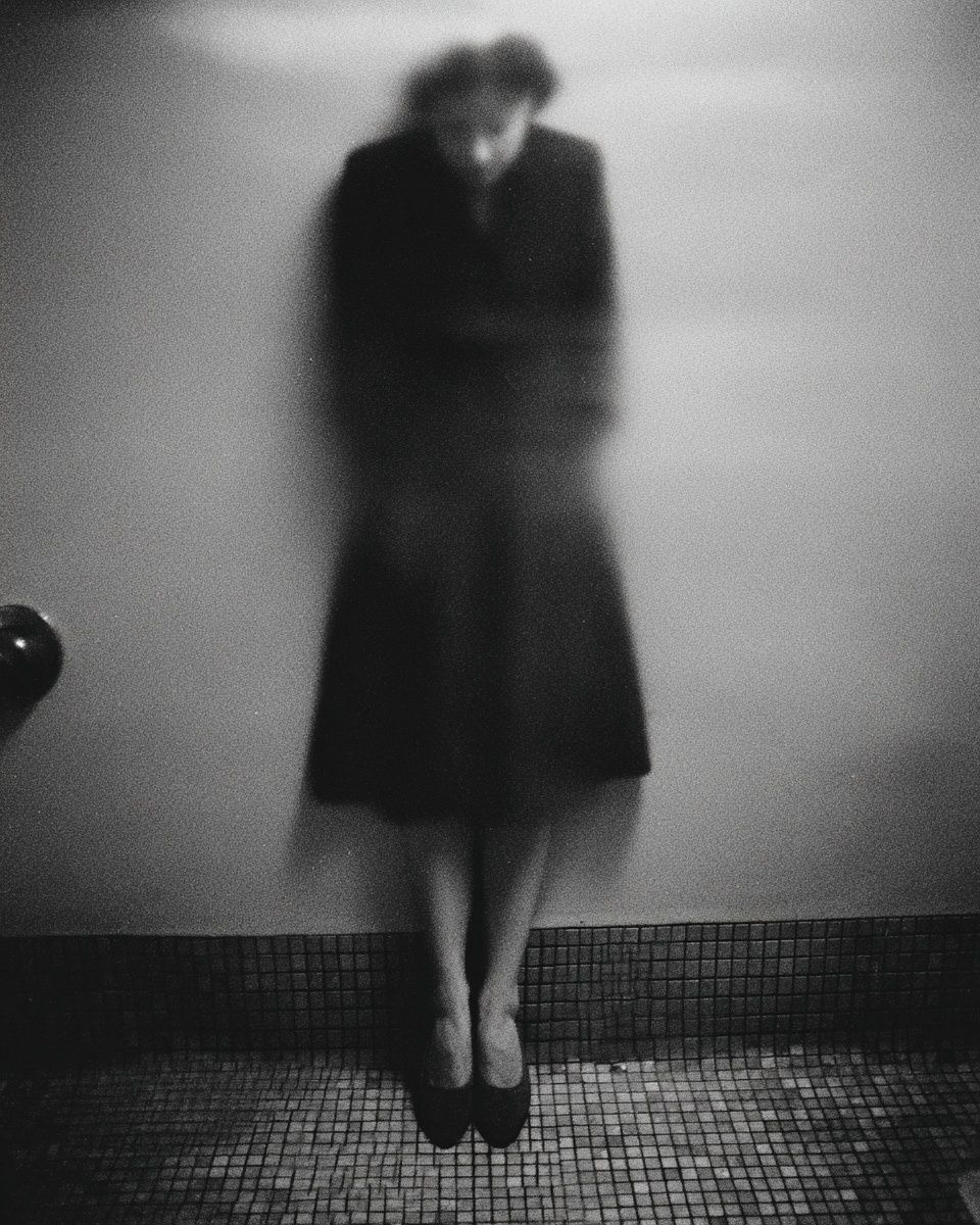 Blurred Figure Black-White Poster. poster — photography art