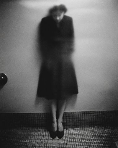 Blurred Figure Black-White Poster.