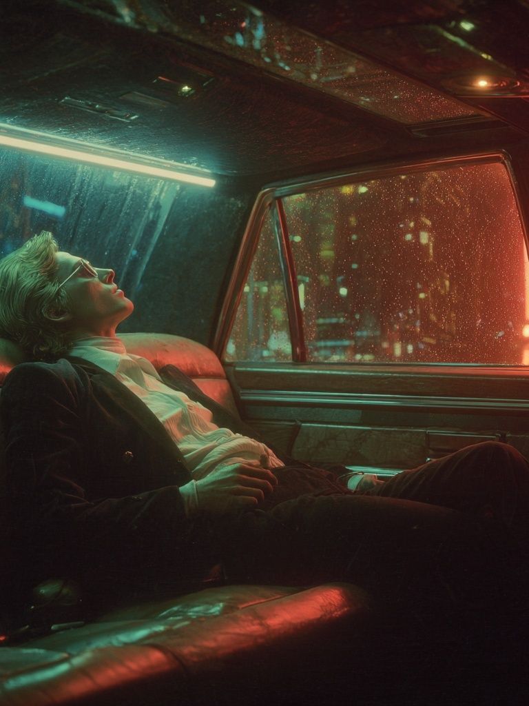 Neon Taxi Dreamscape Photography Poster. poster — photography art