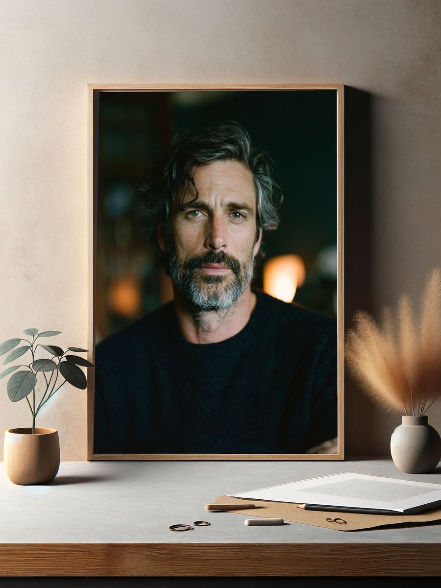 Moody Male Portrait Photography Poster. — room view 2