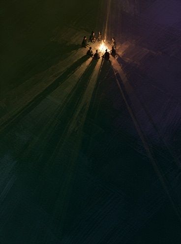 Campfire Circle Night Photography Poster. poster detail