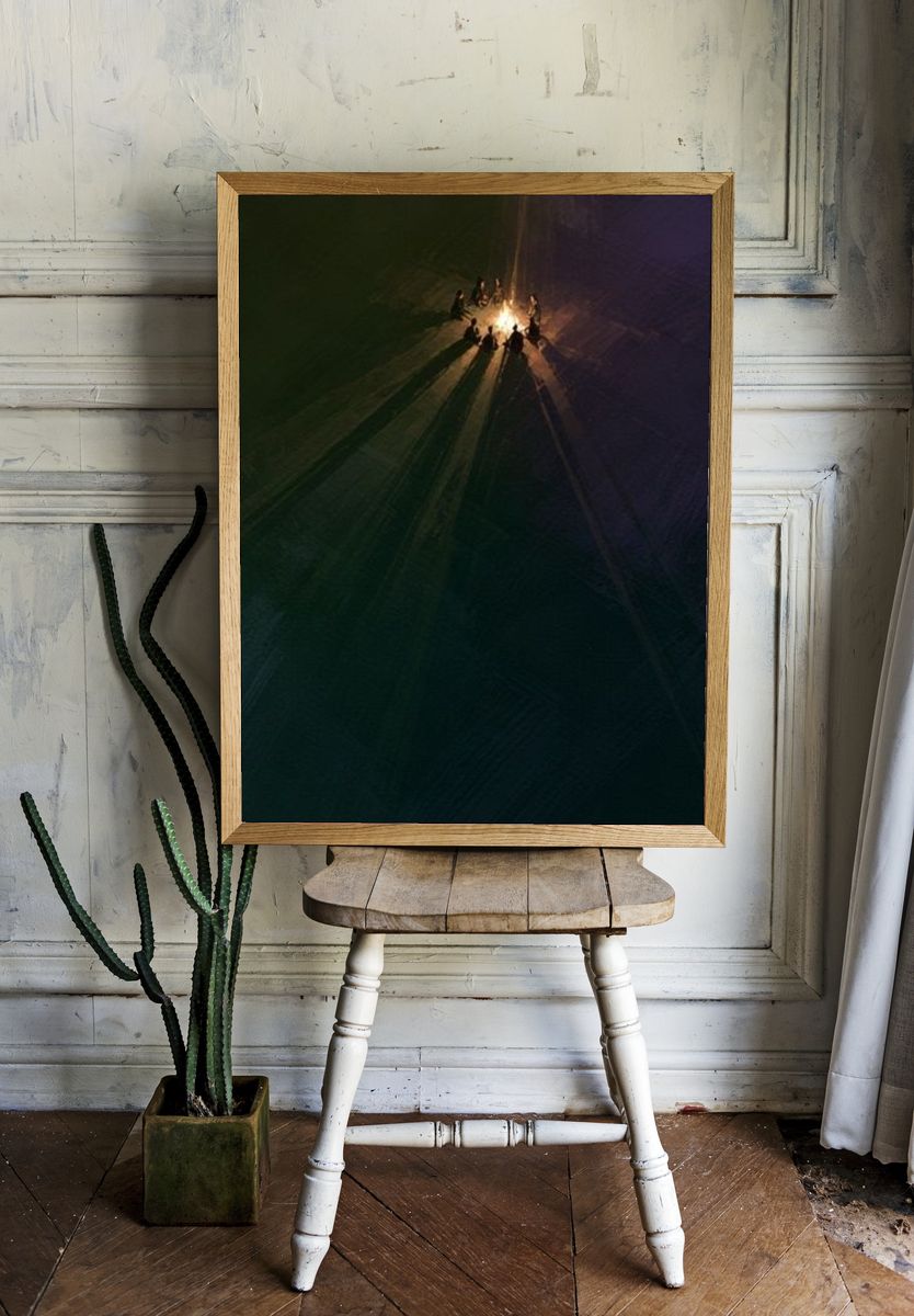 Campfire Circle Night Photography Poster. — room view 1