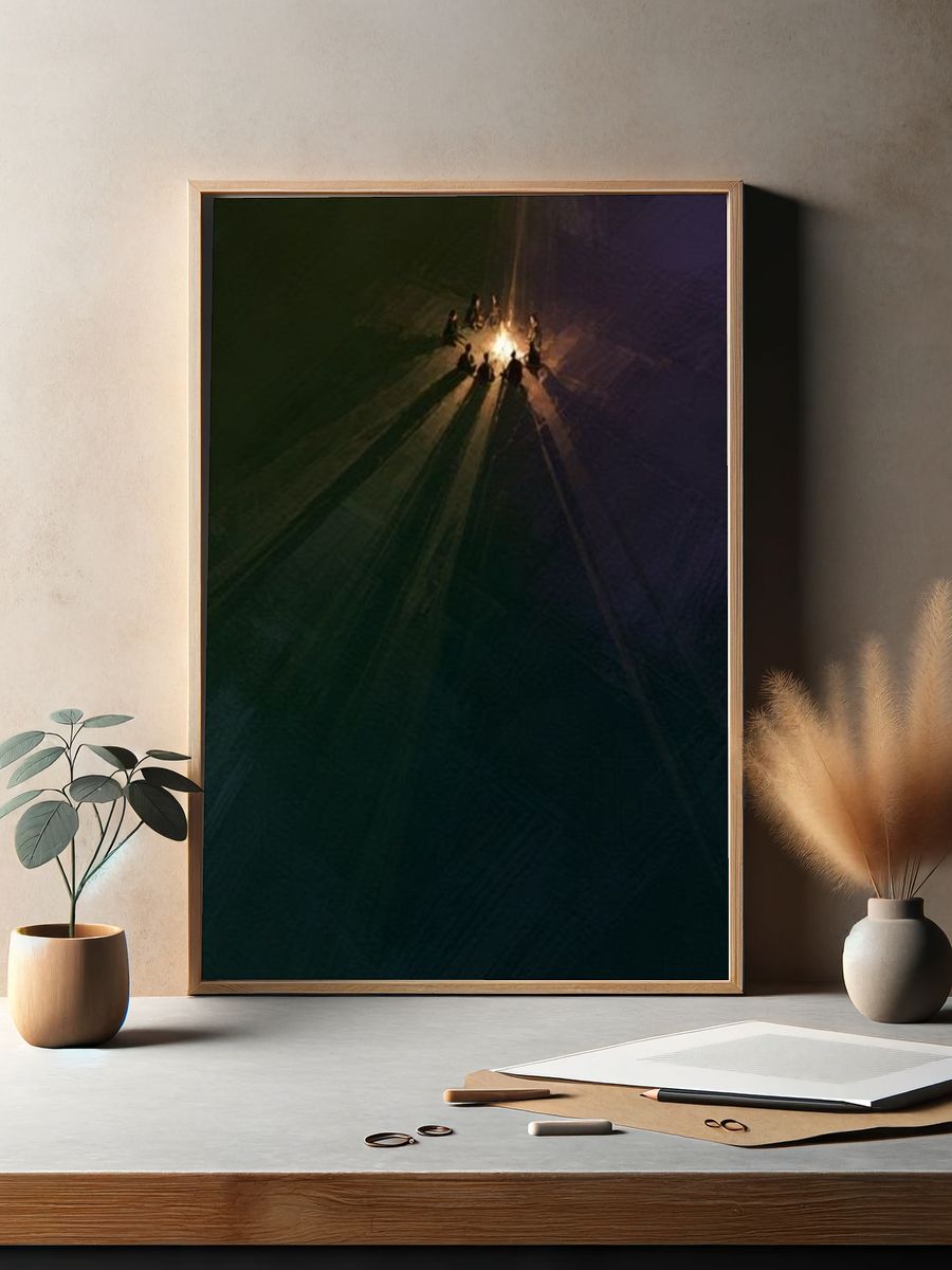 Campfire Circle Night Photography Poster. — room view 2