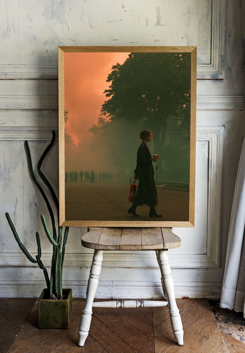 Smoky Street at Sunset Photography Poster. — room view 1