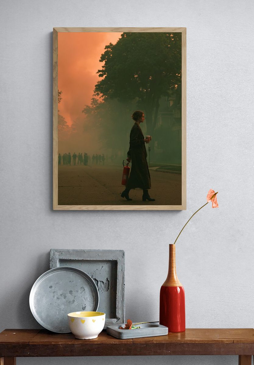 Smoky Street at Sunset Photography Poster. — room view 3