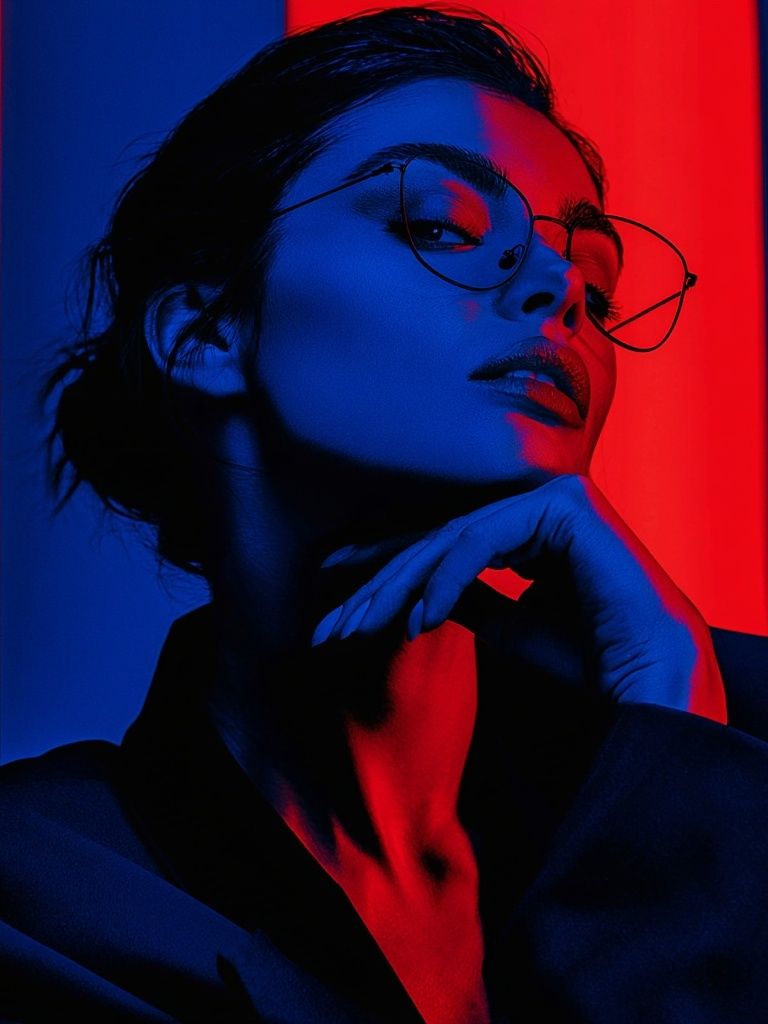 Neon Portrait Photography Poster. poster detail