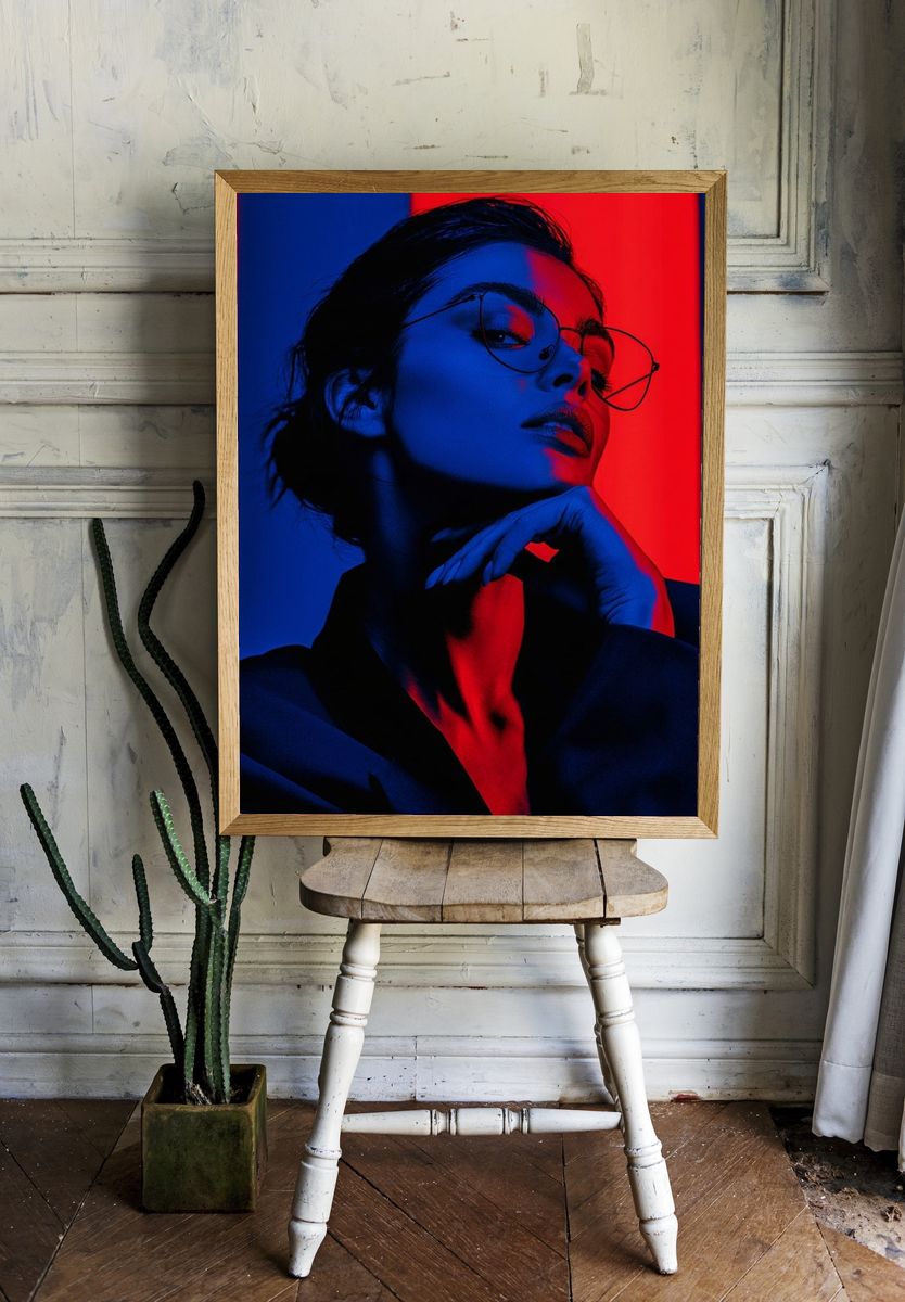 Neon Portrait Photography Poster. — room view 1