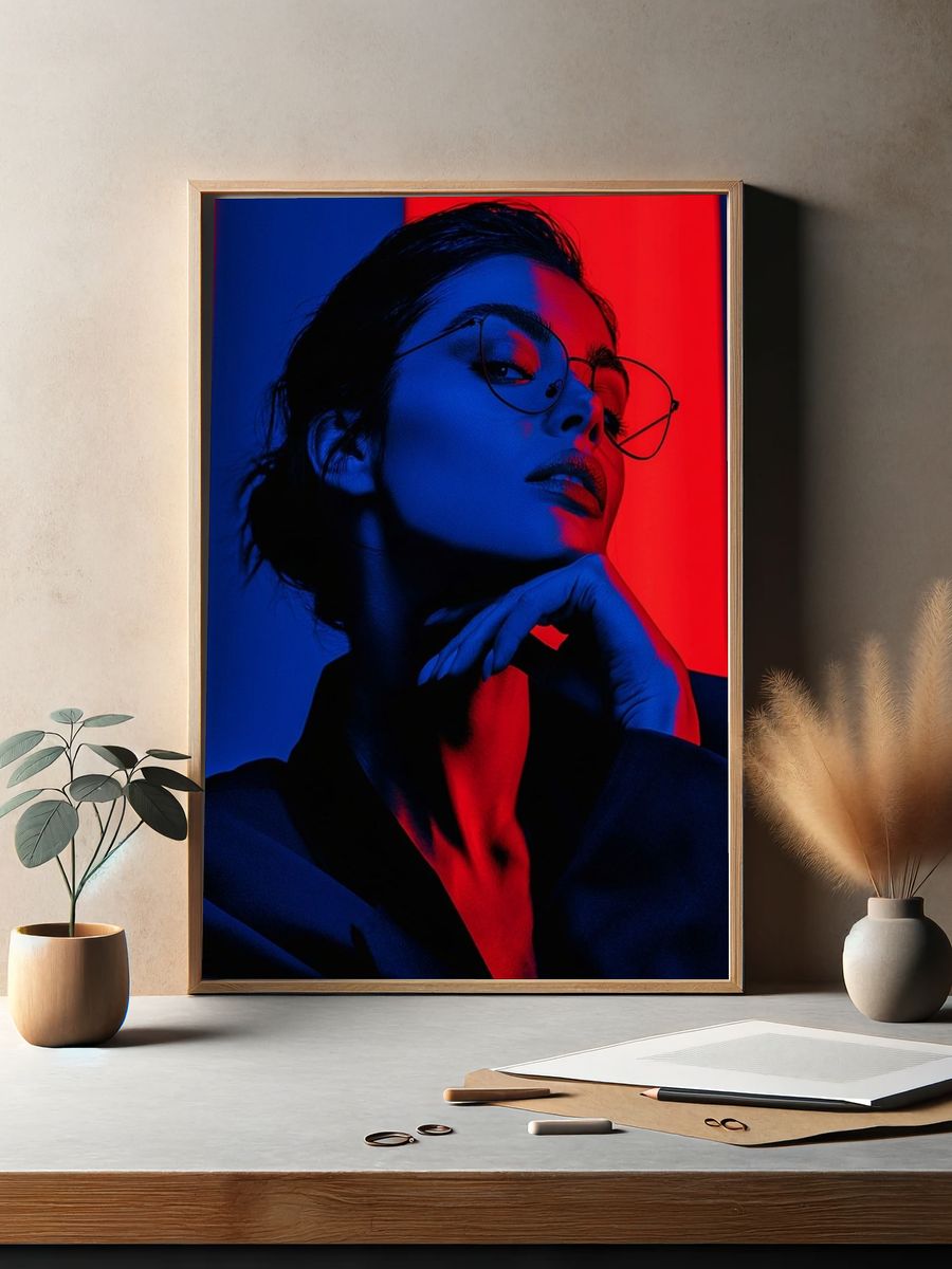 Neon Portrait Photography Poster. — room view 2