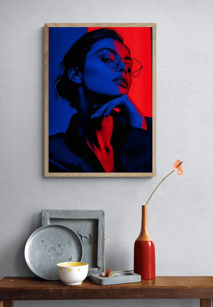 Neon Portrait Photography Poster. — room view 3