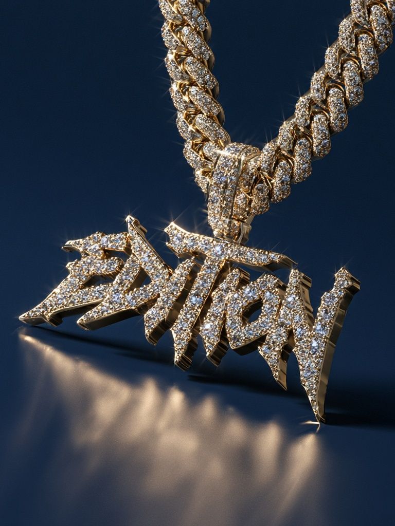 Diamond Chain Pendant Photography Poster. poster detail