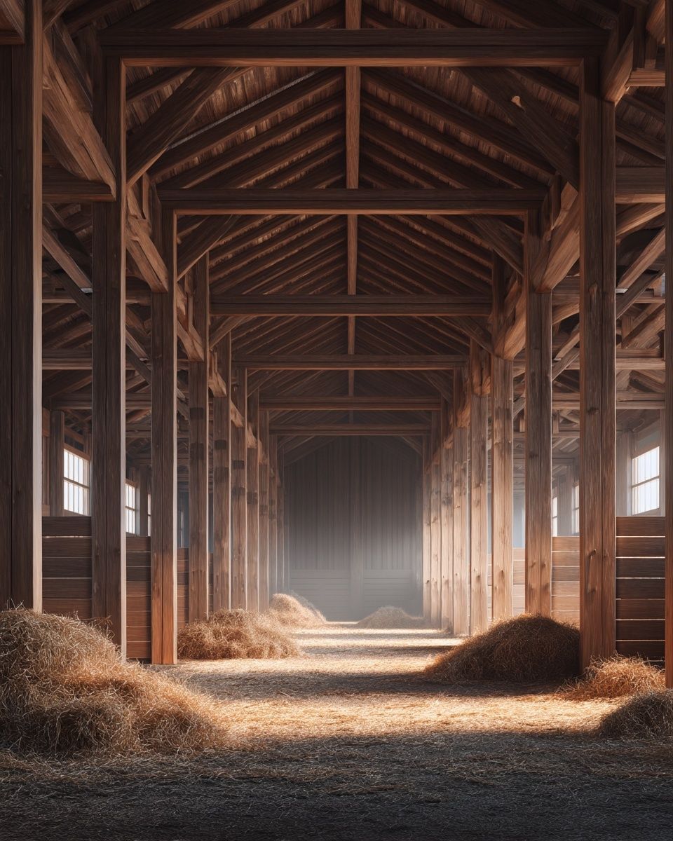 Rustic Barn Interior Photography Poster. poster detail
