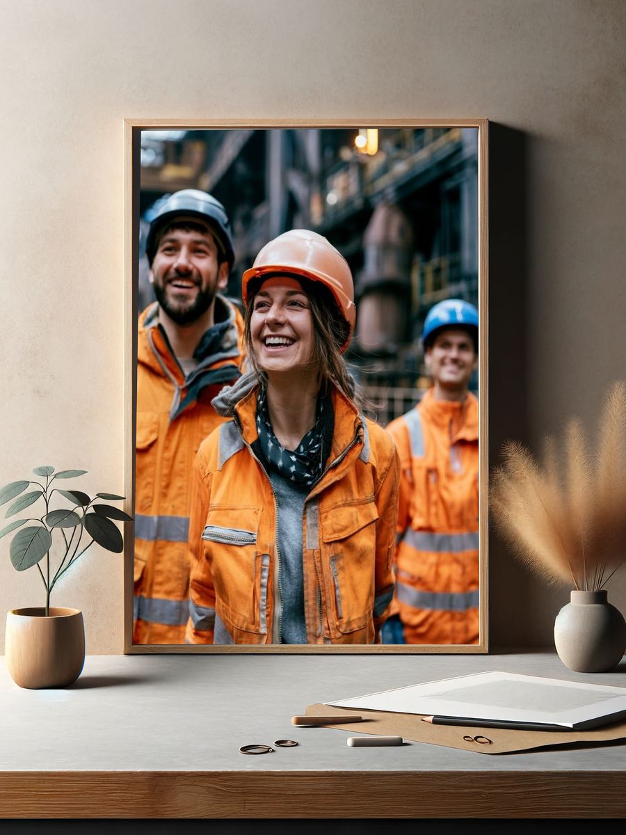 Industrial Workers Portrait Poster. — room view 2