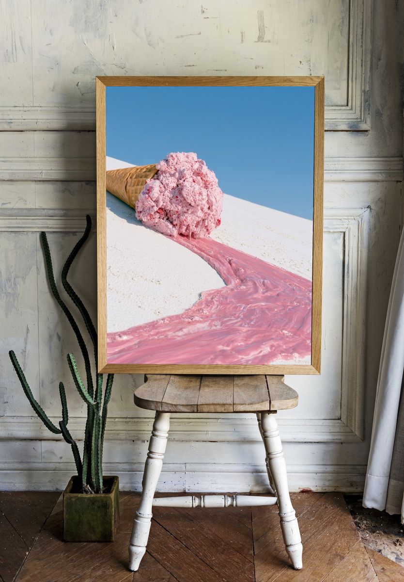 Melting Ice Cream Surreal Print. — room view 1