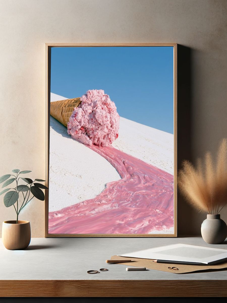 Melting Ice Cream Surreal Print. — room view 2