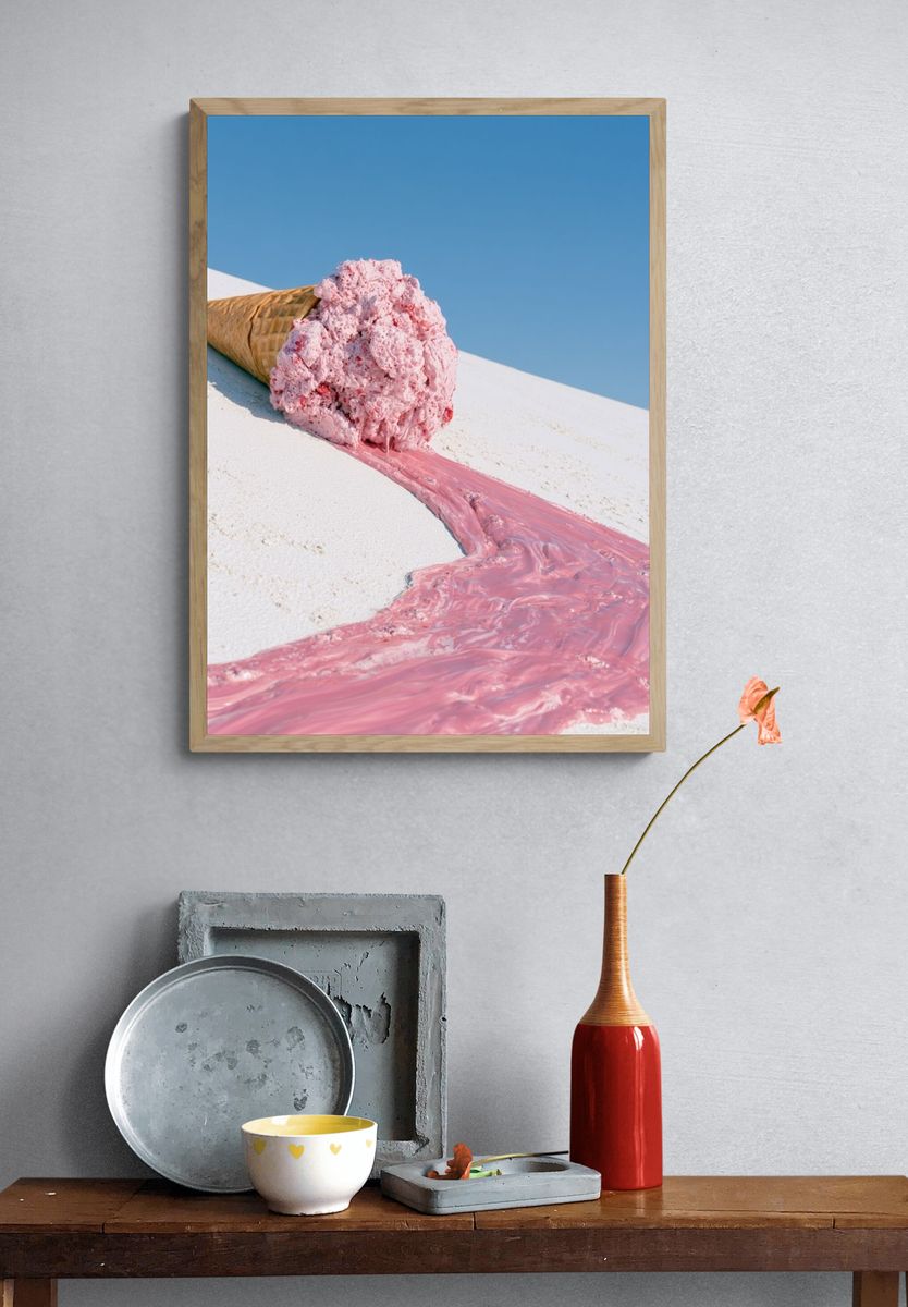 Melting Ice Cream Surreal Print. — room view 3
