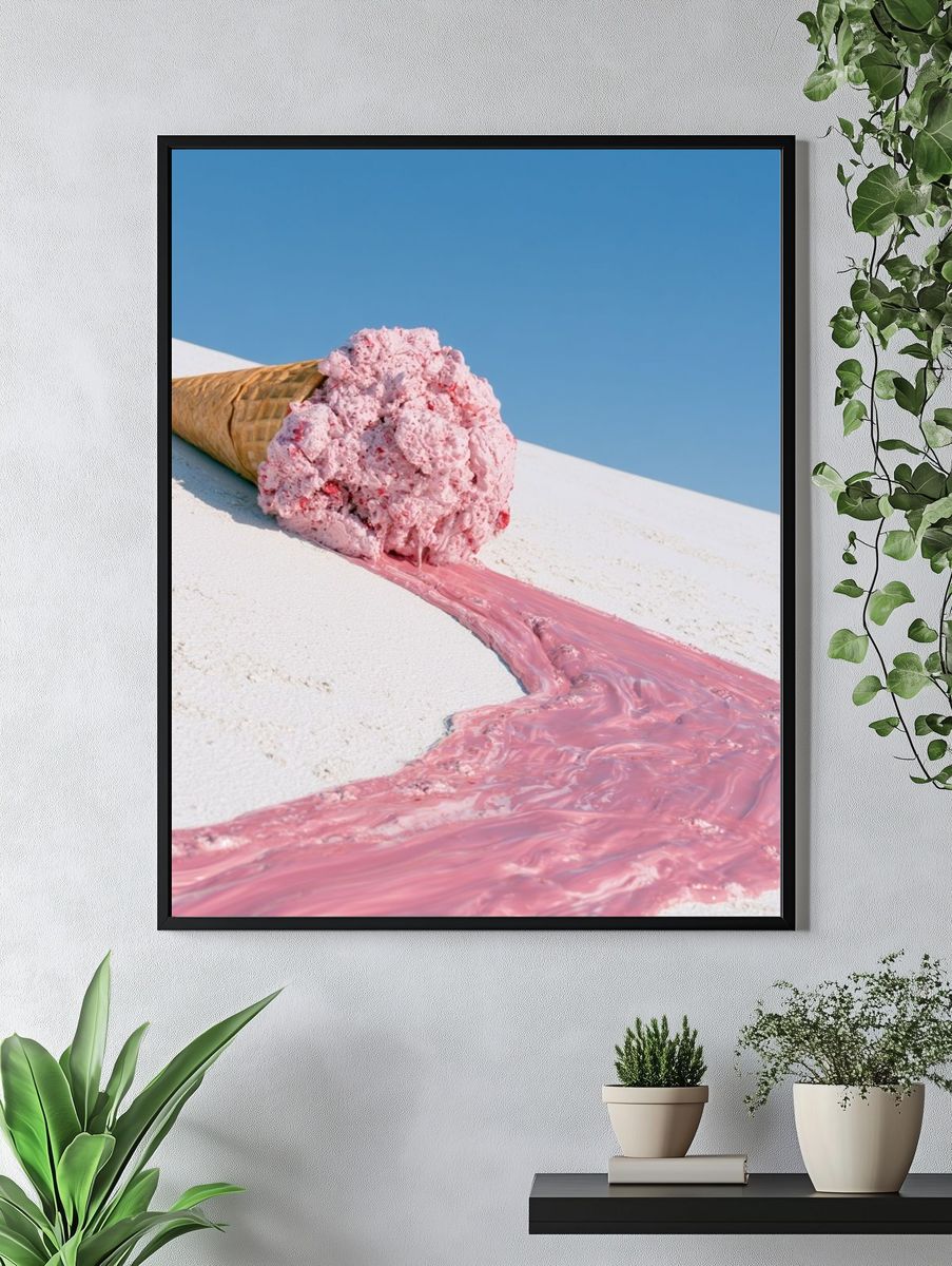 Melting Ice Cream Surreal Print. — room view 4