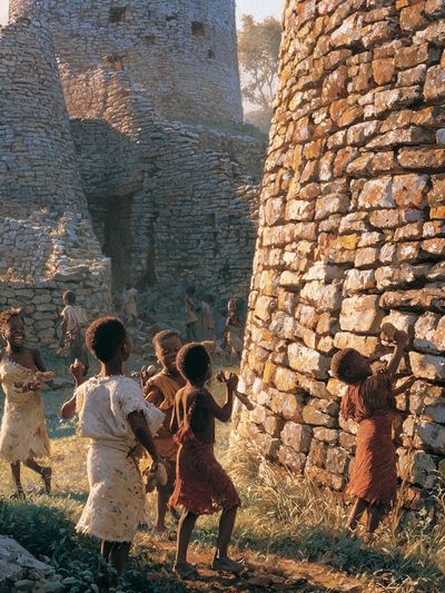 Stone Village Children Photography Poster. poster print