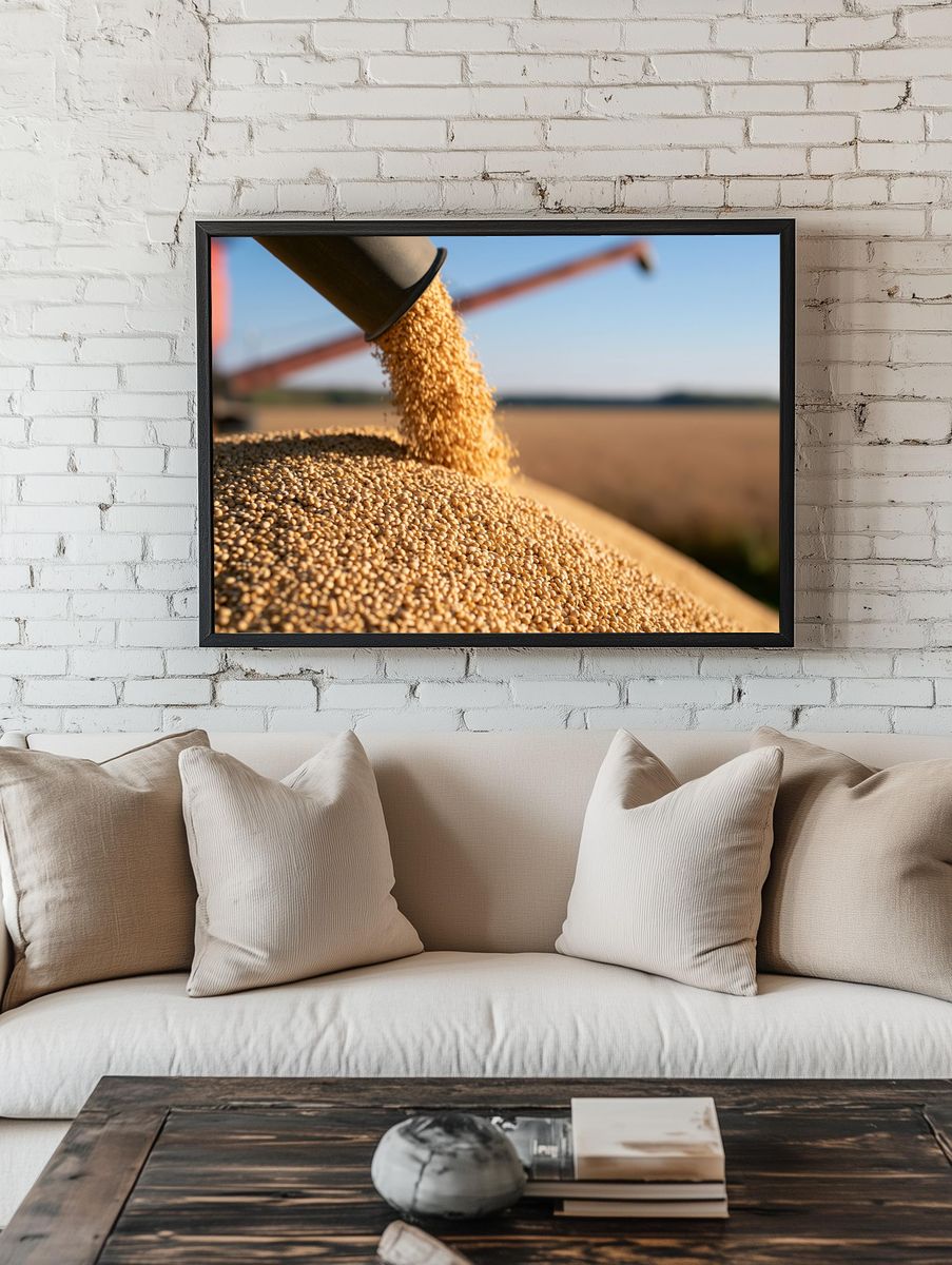Harvest Grain Pour Photography Poster. — room view 1