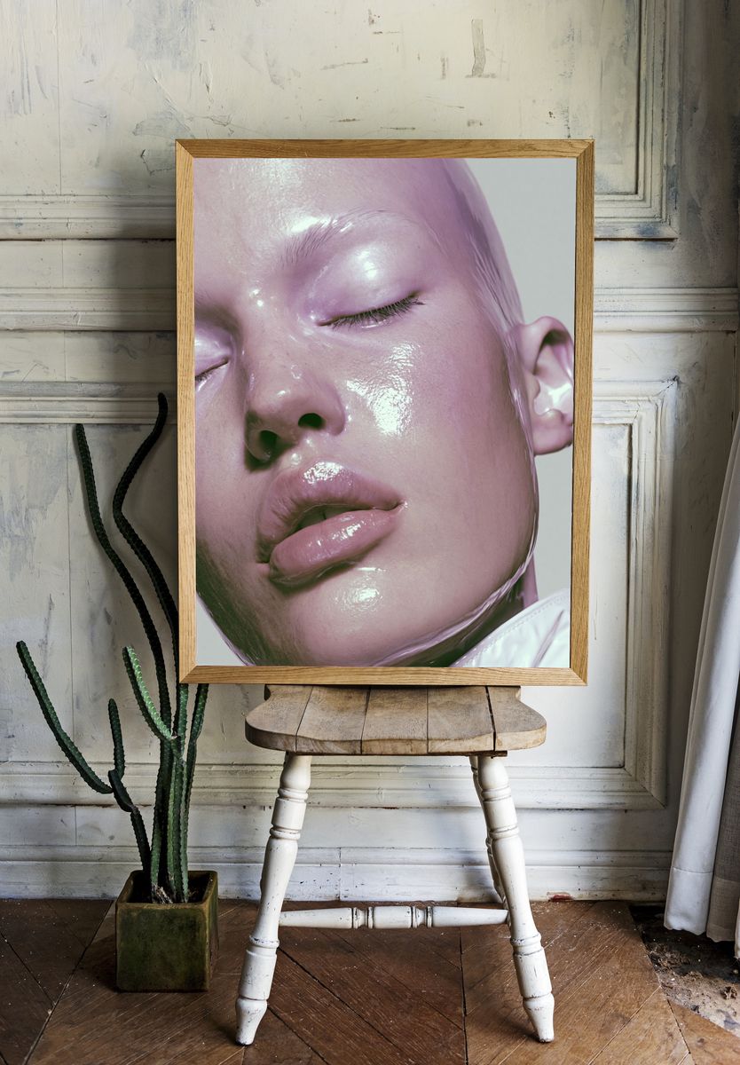 Glossy Pink Portrait Print. — room view 1