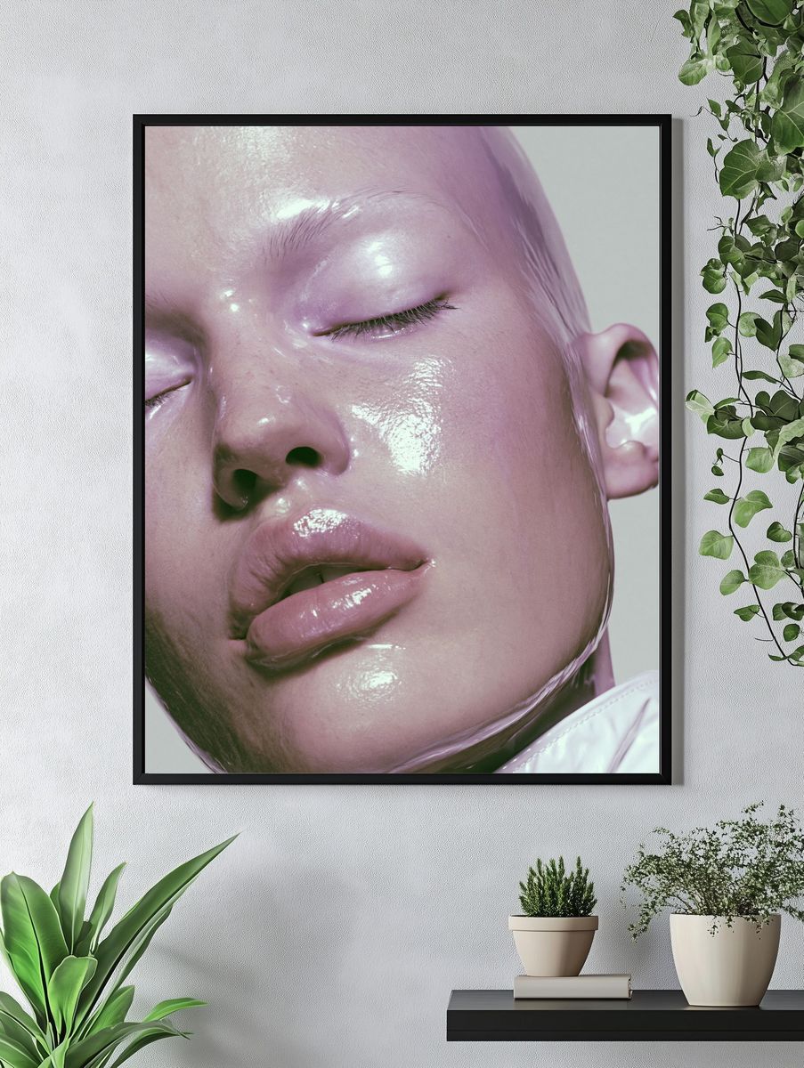 Glossy Pink Portrait Print. — room view 4