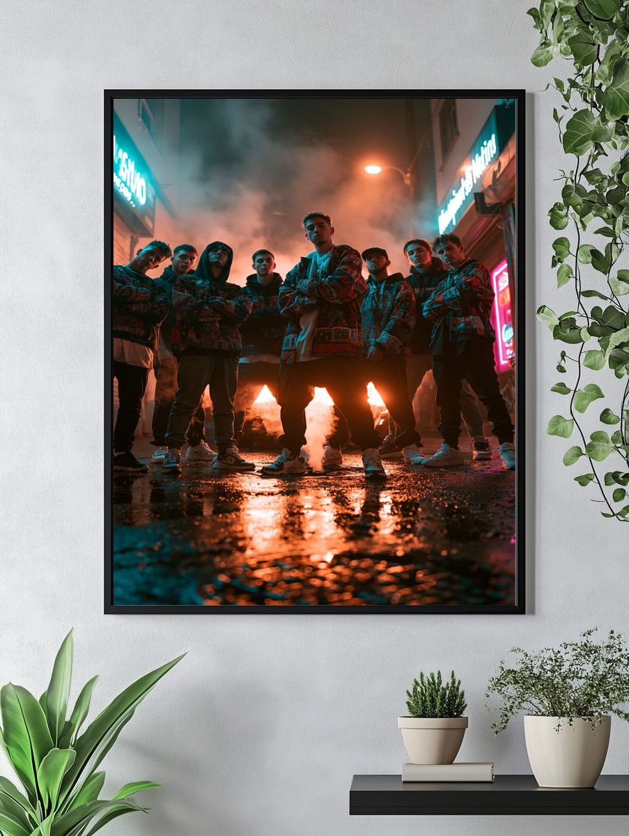 Urban Crew Night Street Photography Poster. — room view 4