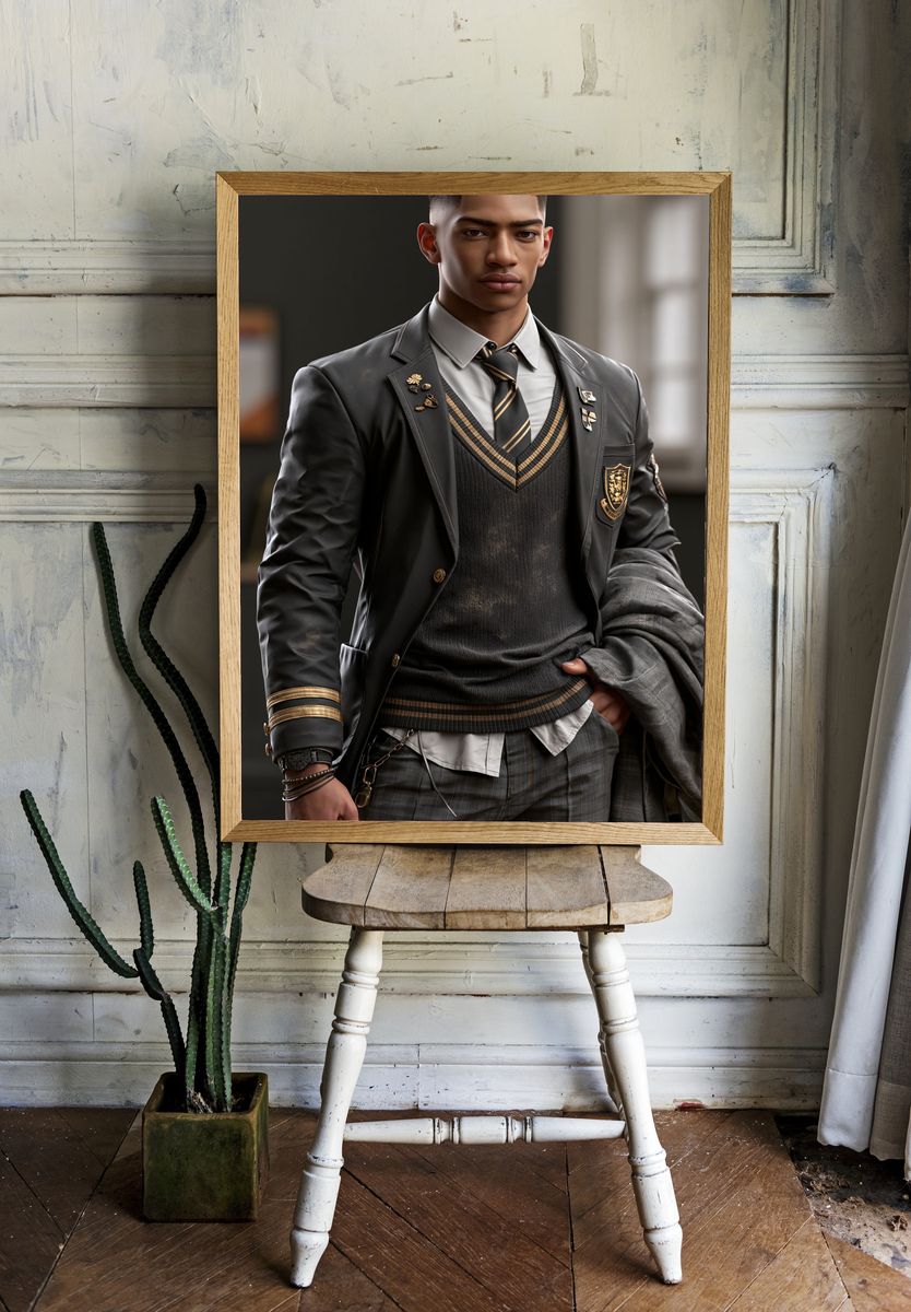 Elegant School Uniform Portrait Print. — room view 1
