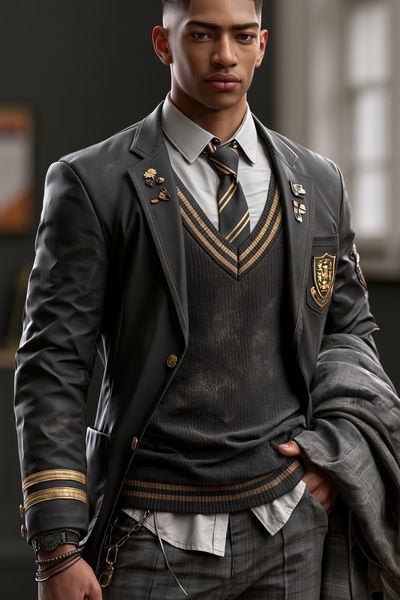 Elegant School Uniform Portrait Print. poster print