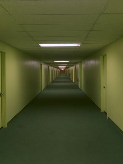 Endless Green Hallway Photography Poster.
