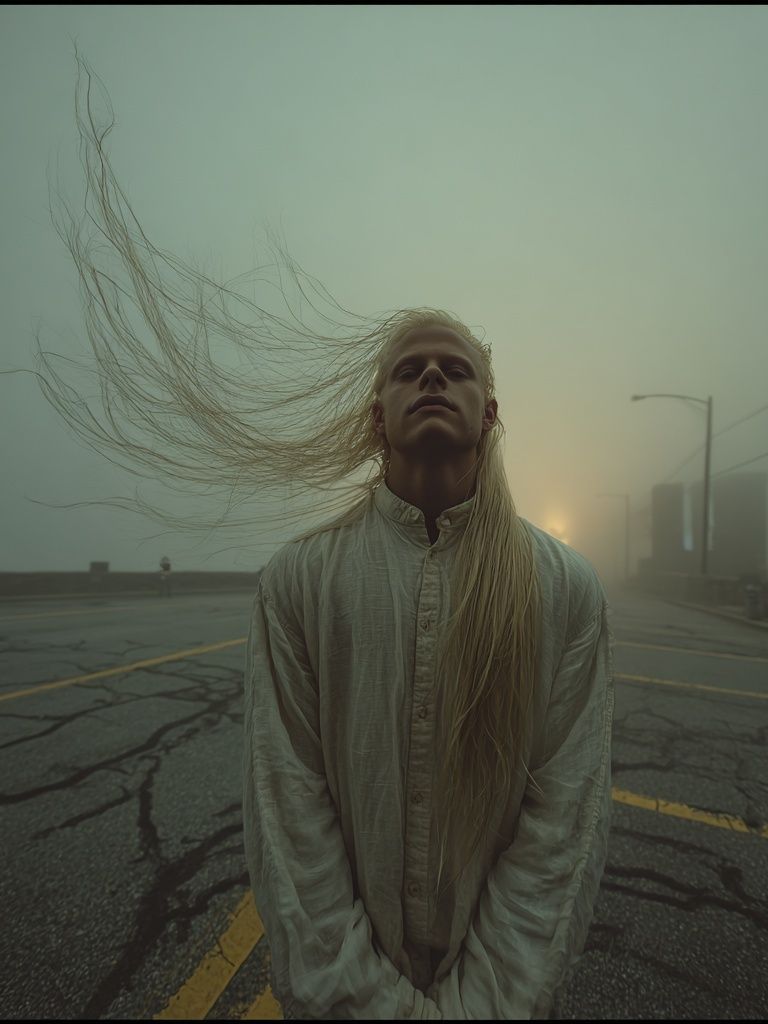Foggy Road Portrait Photography Poster. poster detail