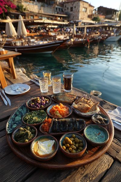Harbor Mezze Table Photography Poster. poster print